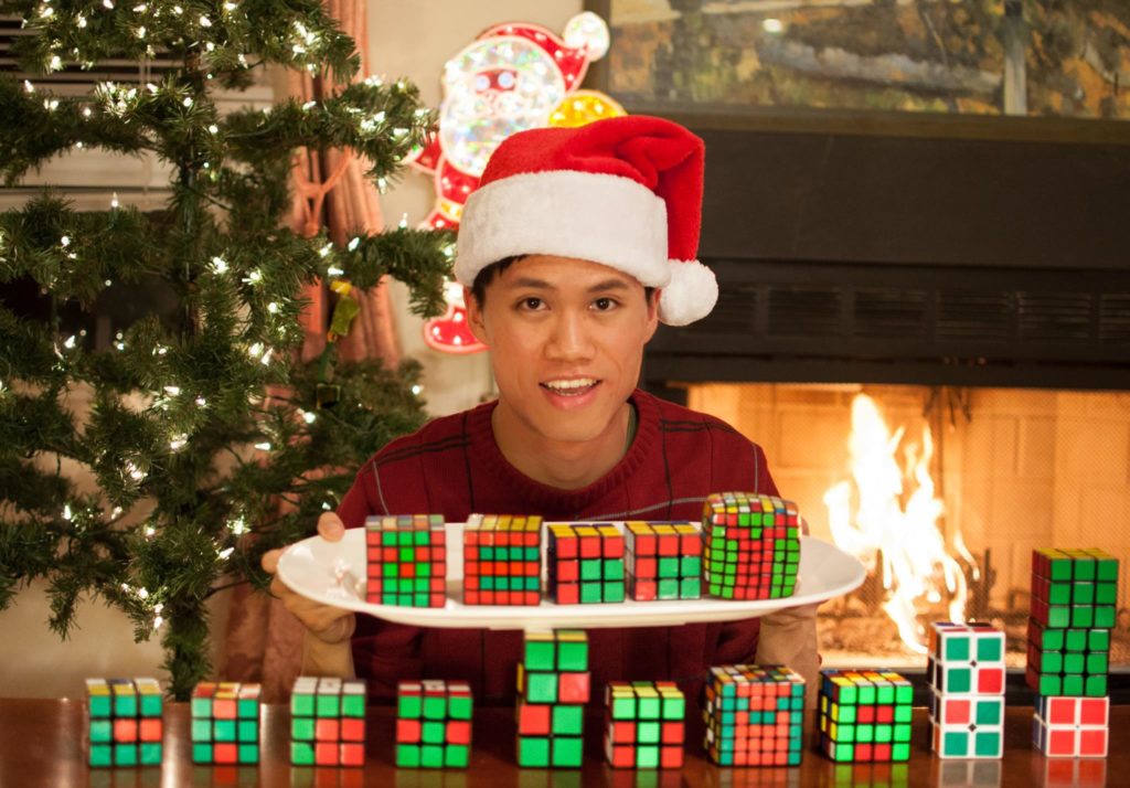 Rubik's Cube art Merry Christmas